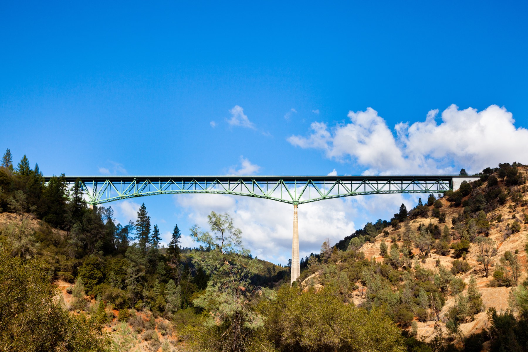 The Foresthill Bridge spanning the American River canyon above Auburn